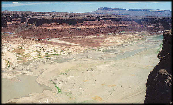 Boat ramp at Hite Marina on the Colorado River in Utah -- the former Lake Powell, behind Glen Canyon Dam.
