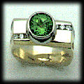 Arizona Peridot and Diamond Ring