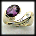 Four Peaks Amethyst and Diamond Ring