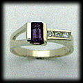 Four Peaks Amethyst and Diamond Ring