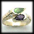 Four Peaks Amethyst, Arizona Peridot, and Diamond Ring