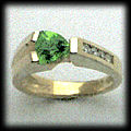 Arizona Peridot and Diamond Ring