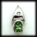 Arizona Peridot and Diamond Pendant