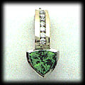 Arizona Peridot and Diamond Pendant