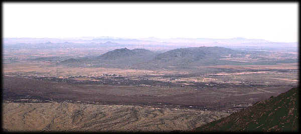 Looking northeast and down on the South Mountain Metamorphic Core Complex from Butterlfy Peak, in the Sierra Estrella.