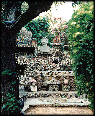 Sunnyslope Rock Garden was created by Grover Cleveland Thompson, and uses many colorful rocks in its artworks. It is located in Phoenix, Arizona.