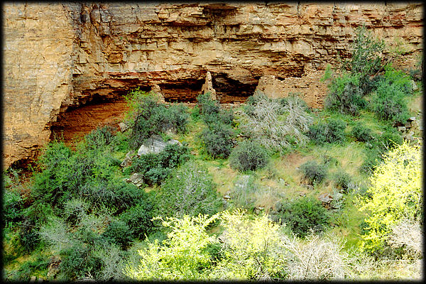 An ancient sets of ruins were once an operating mine, in the Sierra Ancha, north of Globe, Arizona.
